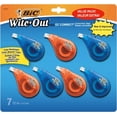 thumbnail image 1 of White Out Tape- Tear Resistant, Clear Dispenser EZ Correct Correction Tape - 39.3 Feet Each - Pack of 7, 1 of 9