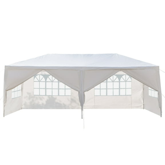 White Outdoor Party Tent with 6 Removable Sidewalls - Waterproof Patio Wedding Gazebo