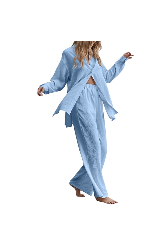 White Outfits for Women Women Ladies 2 Piece Retro Plus Size And Shirt Suit High Waist Slacks Suit Top Pants Sexy Dresses Pantsuit for Party Wedding Knit Warm up Pants Set Party Formal Jumpsu Blue XXL