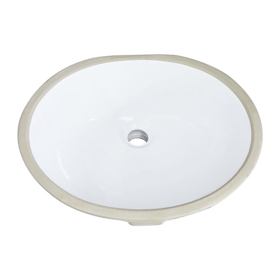 White Oval Undermount Bathroom Sink | Sound Dampening, Heat & Stain Resistant for Daily Use | Solid Ceramic Construction for Durability | Easy to Clean and Maintain