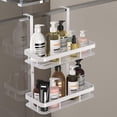 thumbnail image 1 of White Over Door Shower Caddy, Rustproof Bathroom Organizer, 2-Tier Storage Rack, 11.81x5.31 Inch Shelves, No Drilling Required, 1 of 5