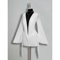 thumbnail image 1 of White Oversized Plunging V-Neck Mini Dress With Bell Sleeves And Twist Front Detail, 1 of 8