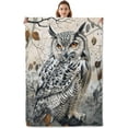 thumbnail image 1 of White Owl Blanket - Soft & Lightweight Cozy Flannel Throw Blanket - Plush Warm Blankets for Travel, Sofa, Bedroom, Office, Home Decor - Ideal Gifts for Adults Kids Women Men Owl04, 1 of 6