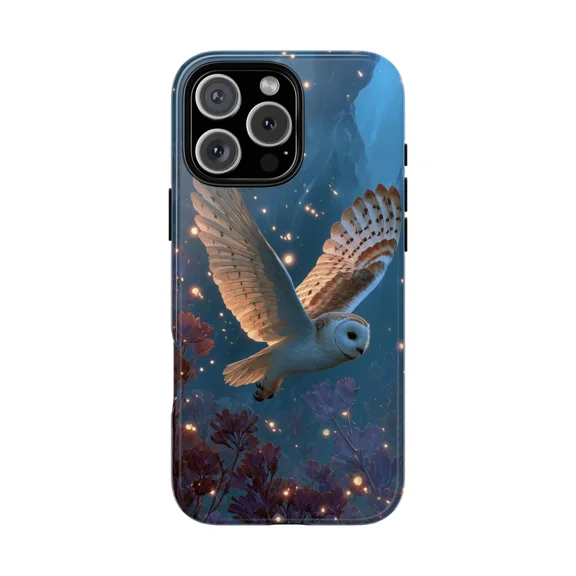 White Owl Magical Forest Night Case for iPhone 11-17 Pro Max