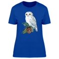 thumbnail image 1 of White Owl With Pine Cone T-Shirt Women -Image by Shutterstock, Female Large, 1 of 2