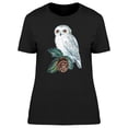 thumbnail image 1 of White Owl With Pine Cone T-Shirt Women -Image by Shutterstock, Female XX-Large, 1 of 2