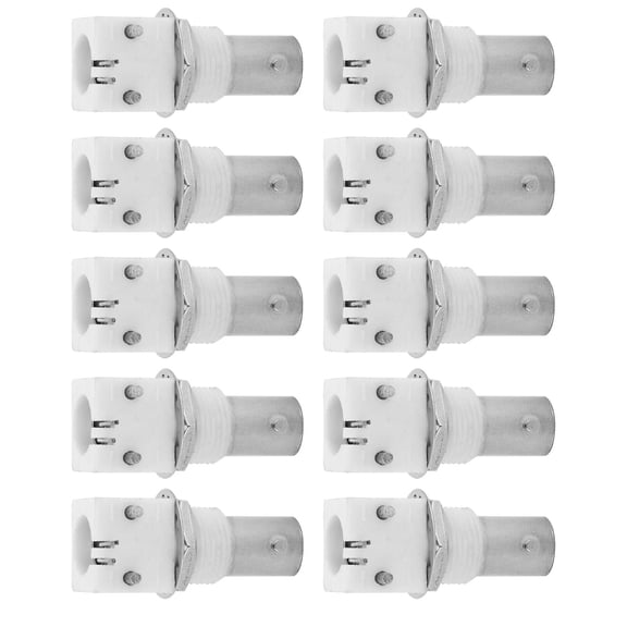 White PCB Mount BNC, Low Frequency Signal Connector, Reliable CCTV Adapter, 10pc Set