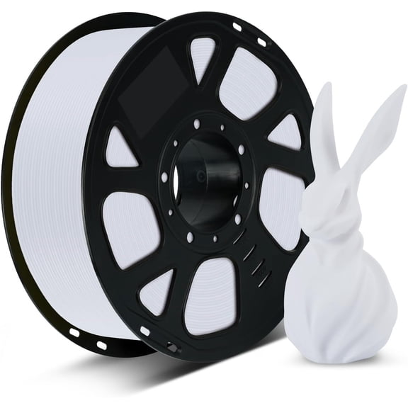 White PLA Filament 1.75mm, 1kg Spool (2.2lbs), Dimensional Accuracy +/- 0.03mm, Tangle-Free & No Clog Printing Filament, Fits for FDM Printers