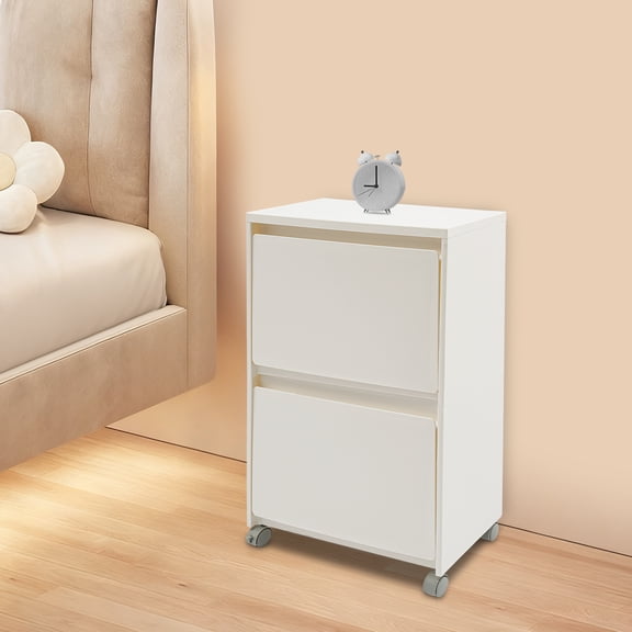 White PP Double-Deck Shoe Cabinet 40x19x60cm With Pulley Lockers And Movable Storage Shoe Rack