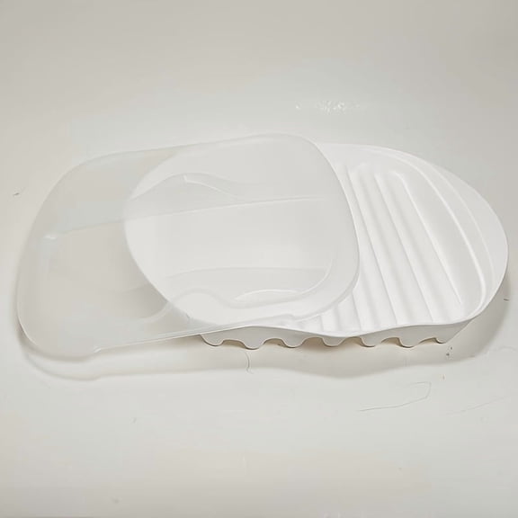 White PP Microwave Cooking Tray,Microwave Bacon Cooking Tray with Lid, Durable PP Material, Grease Drain Design, Dishwasher Safe, Fast Meal Prep, Kitchen Gadget for Crispy Bacon