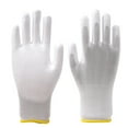 thumbnail image 1 of White PU-Coated Anti-Static Gloves, Nylon Blend, Ergonomic Fit, Enhanced Grip, for Cleanrooms, Electronics Assembly, Precision Tasks, 1 of 3