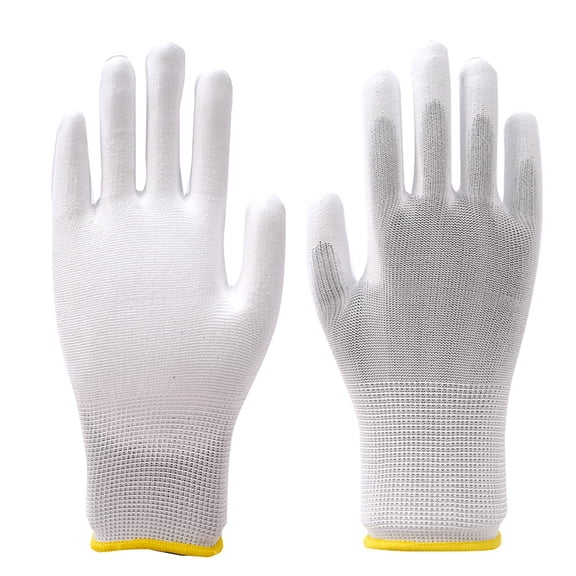 Static Gloves White PU Coated for Cleanroom Work Precision Tasks Comfortable Durable Hand