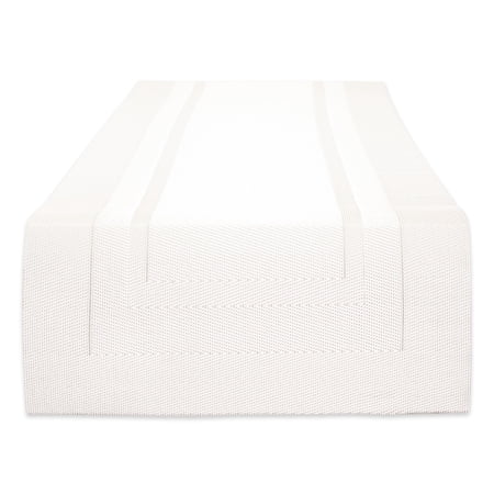 DII White PVC Doubleframe Table Runner 14x72