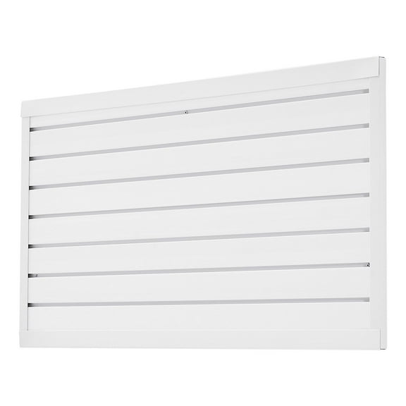 White PVC Garage Slatwall Panel 2x4 ft Modular Design Easy Install Adjustable Storage Display DIY Cutting Coupling Structure