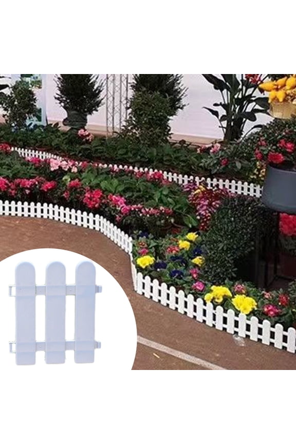White PVC Mini Garden Fence Border Edging 7.48x6.69in Small Yard Decorative Barrier