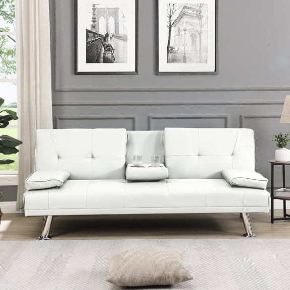 White PVC Sofa Bed for Any Scene / Quick Assembly and Stable Structure