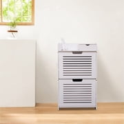 White PVC Storage Shoes Shelves Shoe Rack Free Standing +2 Drawers for Home and Apartment