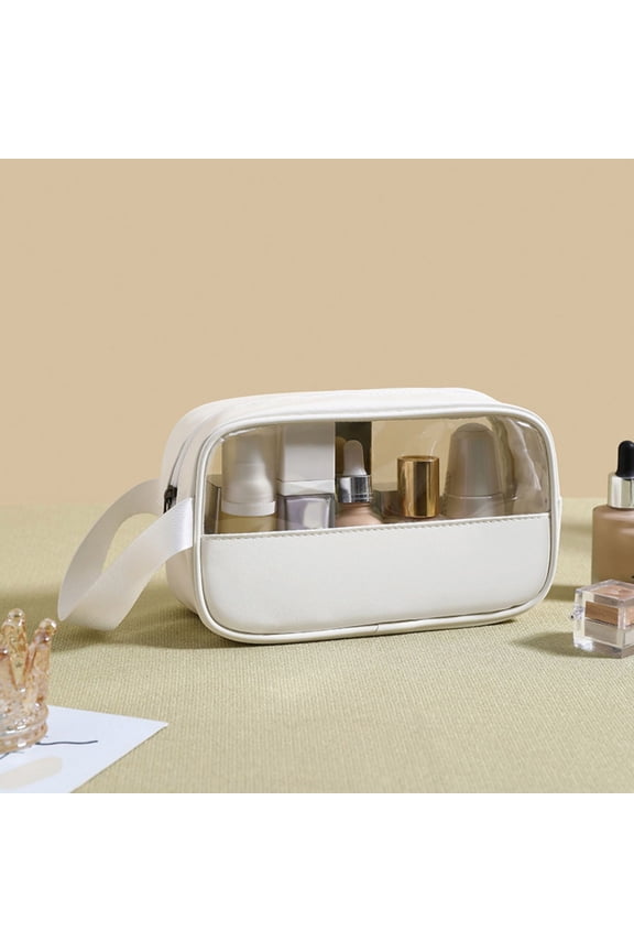 White Pack Travel Wash Bags For Women Girls Small Cosmetic Bags With Zipper Travel Pouches with Zipper Make up Bags Bulk Preppy Shampoo Folding Brush Case Makeup Storage Hair Tie Organizer Travel