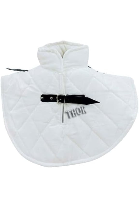 White Padded Arming Cotton Cap Renaissance Medieval Cotton Padded Armor Collar and Coif Arming Cap Aventail Neck Under Armor Coif Cap for Men