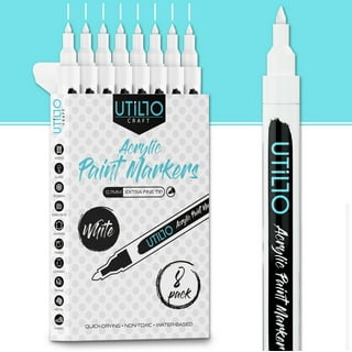 Pintar Premium Acrylic Paint Pens - 3 Black & 3 White(6-pack) Extra Fine Tip(0.7