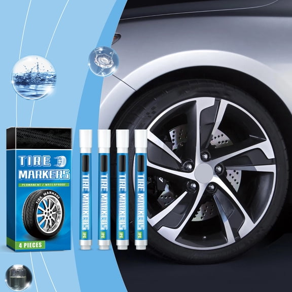 White Paint Markers, Permanent Paint Markers, Waterproof Paint, Paint MarkersforPlastic, Paint MarkersforMetal, Tire Touch Up, Automotive Detailing, 5inMedium Tip, 4 Pack