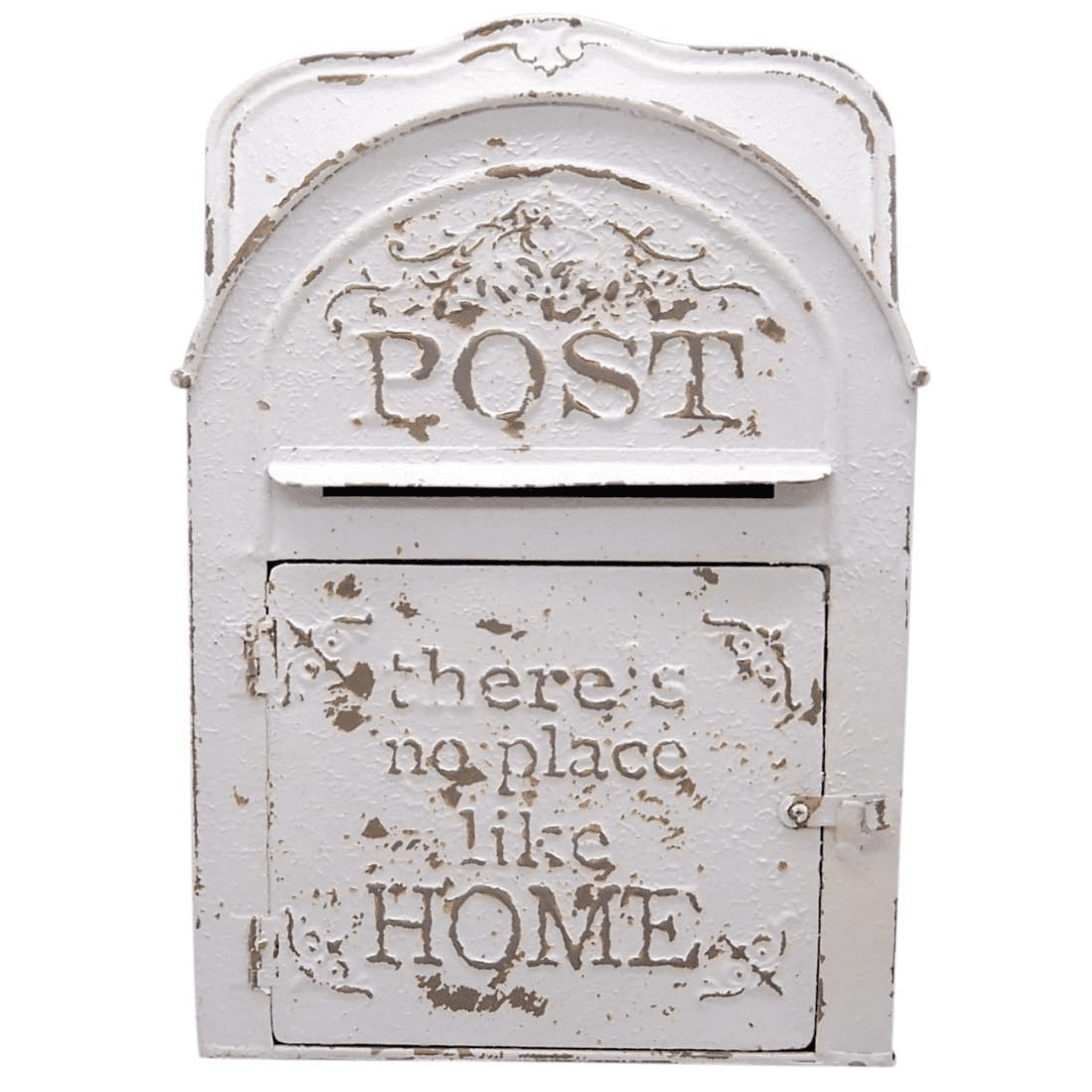 Wowser Brands Painted Tin Small Rustic Metal Wall-Mounted Mailbox, 10.25 in
