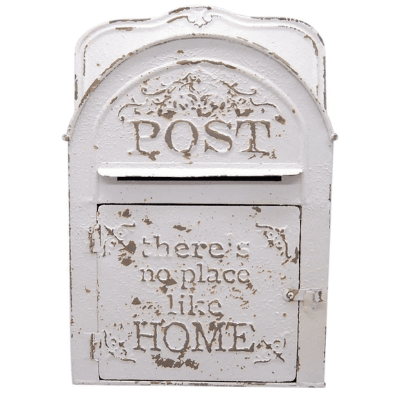 Wowser Brands Painted Tin Small Rustic Metal Wall-Mounted Mailbox, 10.25 in