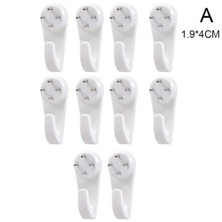 White Painting Picture Plastic Invisible Nail Plastic Hanging Hanger Home  Decor Wall Hooks Mount Photo Frame Seamless Nail