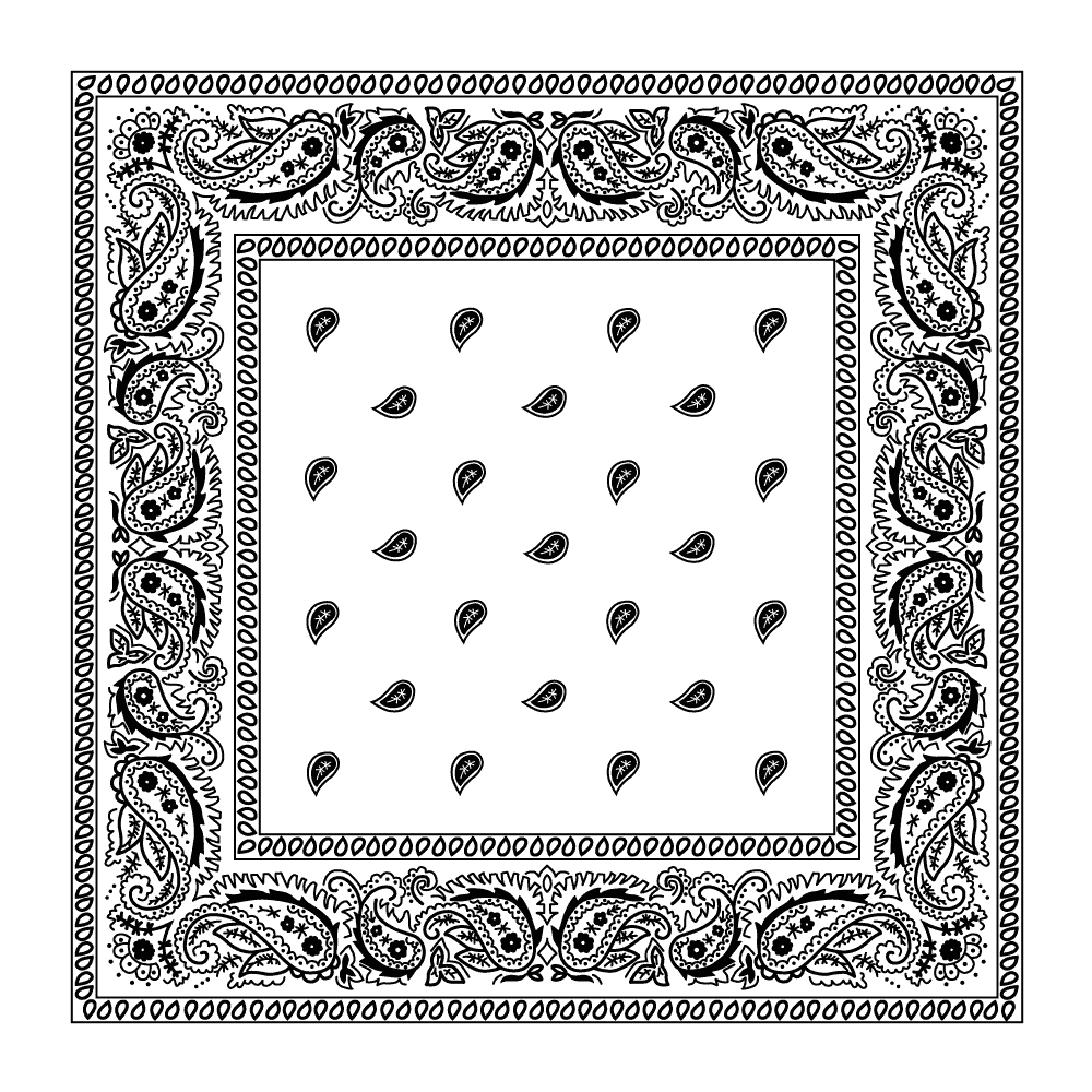 Paisley bandana Swarovski White×Black Bandana Black & White Duo Pack | eBay