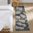 thumbnail image 1 of White Palm Leaves on Black Background Bedroom Runner Rug 2'x 6' Non Slip Carpet Indoor Home Area Rug Living Room, 1 of 8