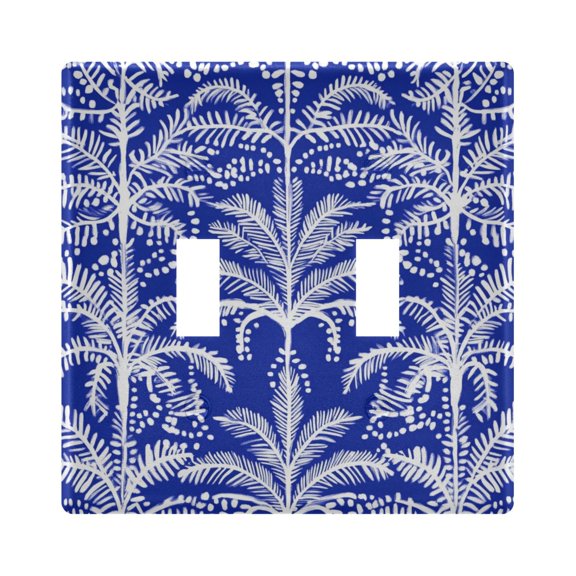 White Palm Trees Dots Light Switch Cover Electrical Outlet Cover Replaceable Wall Plates 2-Gang