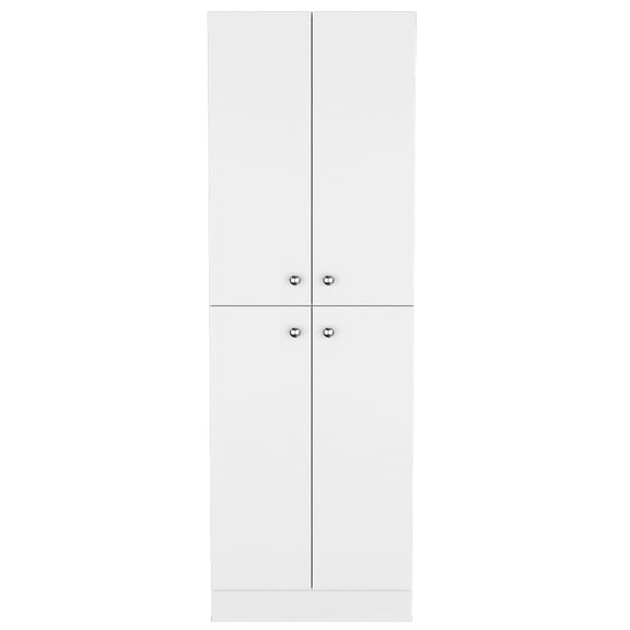 White Pantry Cabinet for Kitchen Storage | Lower Shelf Offers Extra Space for Big Items | Quality Engineered Wood | Solves Kitchen Organizing Woes