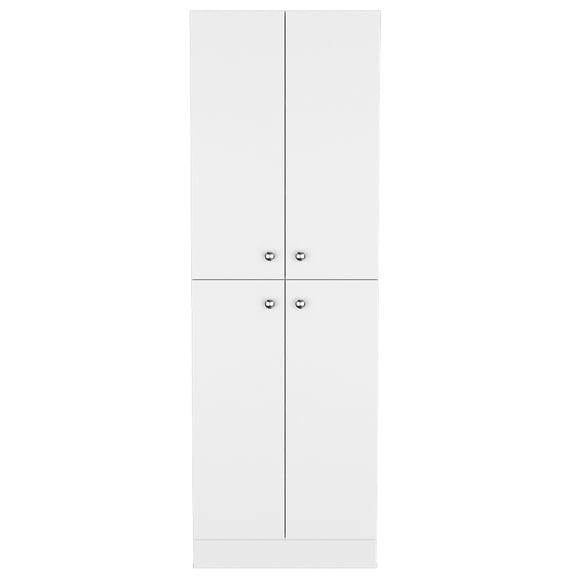 White Pantry with Metal - Handled Doors / Facilitates Kitchen Access