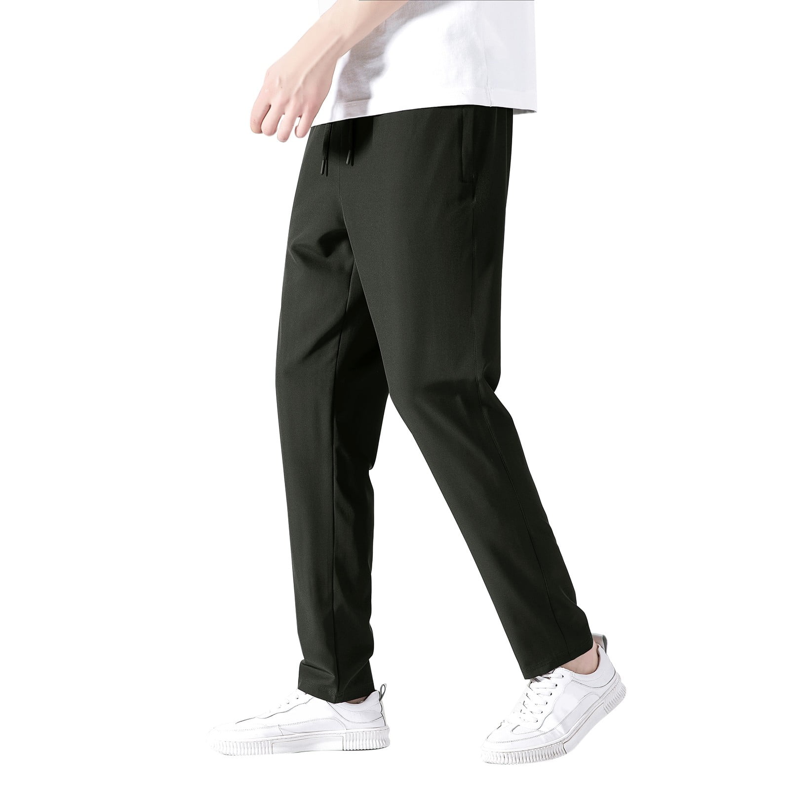 White Pants Men Khaki Dress Pants for Men Men's Pants Elastic Waistband Mens Khaki Pants Slim