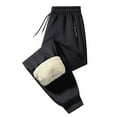 thumbnail image 1 of White Pants Men Winter Men's Fleece Sweatpants Sherpa Lined Warm Drawstring Elastic Pants with Pockets, 1 of 1