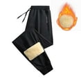thumbnail image 1 of White Pants Men Winter Mens Winter Warm Sweatpants Fleece Sherpa Lined Track Pants Active Thermal Joggers with Zipper Pockets, 1 of 1