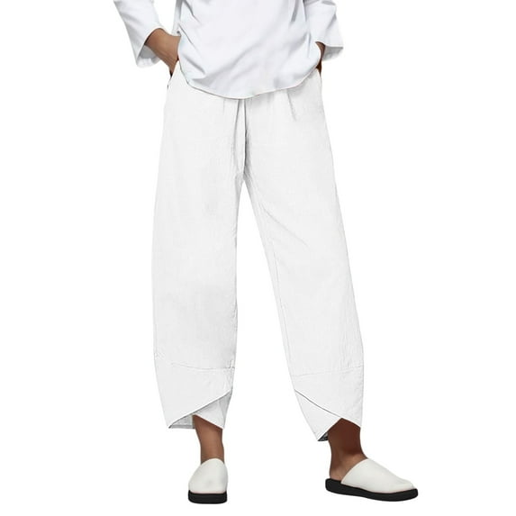 White Pants for Women Cotton Casual Home Woman Pants Clearance