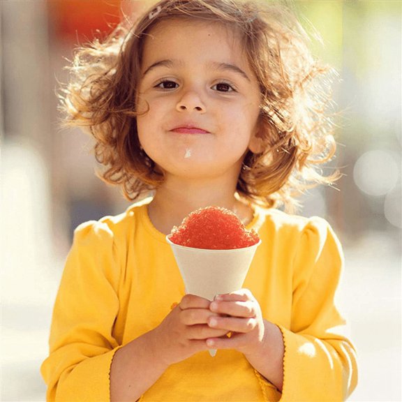 White Paper Cone Cups, Snow Cups,Coated Leakproof Cups for , Shaved Ice, Water 400Pcs