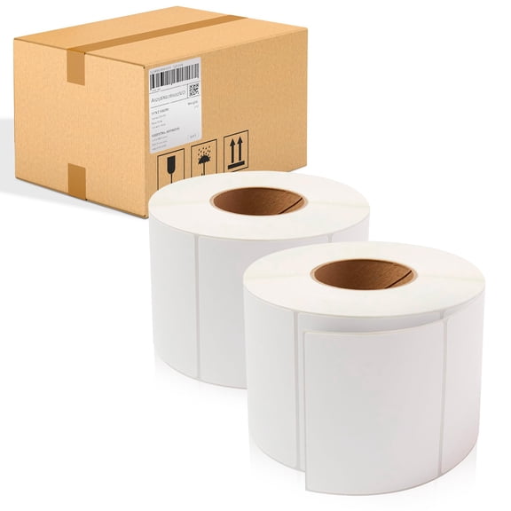 White Paper Direct Thermal Labels, Perforated Shipping Labels, 4000 Count, 4 x 6 in
