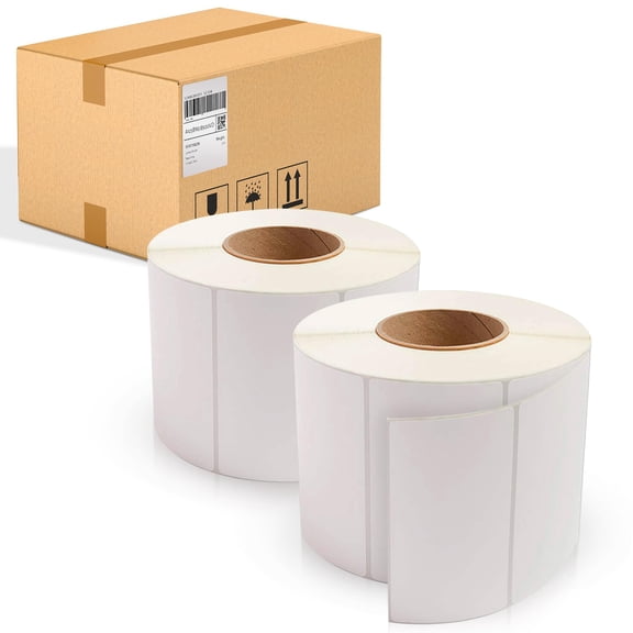 White Direct Thermal Labels, 3 in Core Perforated, 7800 Count, 5 x 3 in