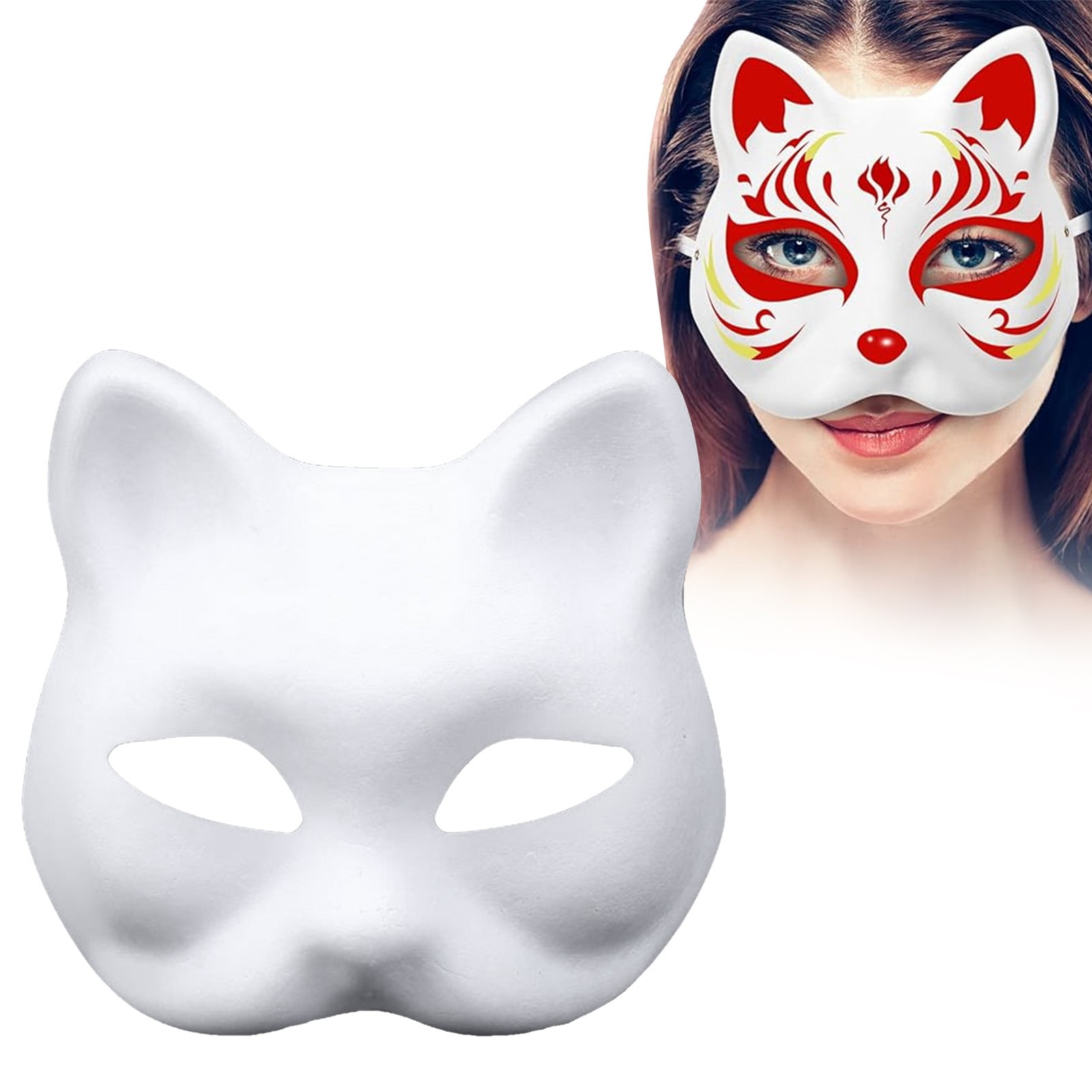 White Paper Pulp Face DIY Blank Children Hand Painted Male And Female