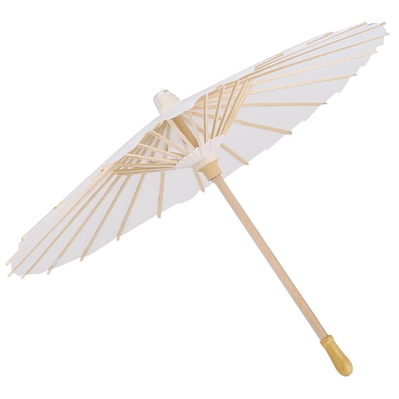 White Parasol, Paper Umbrella, Crafts 60cm Diameter Paper Parasol, For Weddings Travel