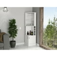 thumbnail image 1 of White Syrah Corner Bar Cabinet - 2 Shelves for Added Storage, 1 of 6