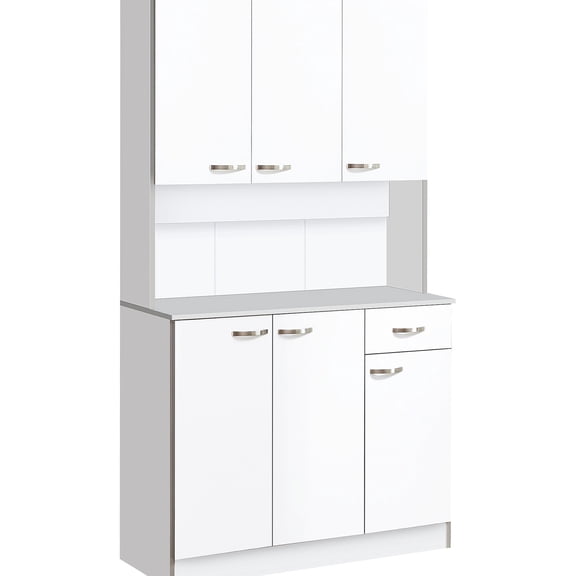 White Particle Board - Flat Door Panel Style - Garage Storage - Modern Look