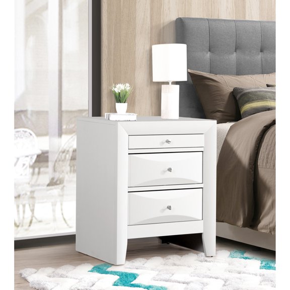 White Particle Board Nightstand | Quick Setup | Bedside Piece