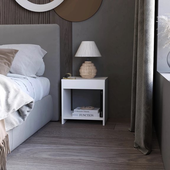 White Particle Board - Open Storage for Easy Access - Bedroom Use - Optimize Floor Space