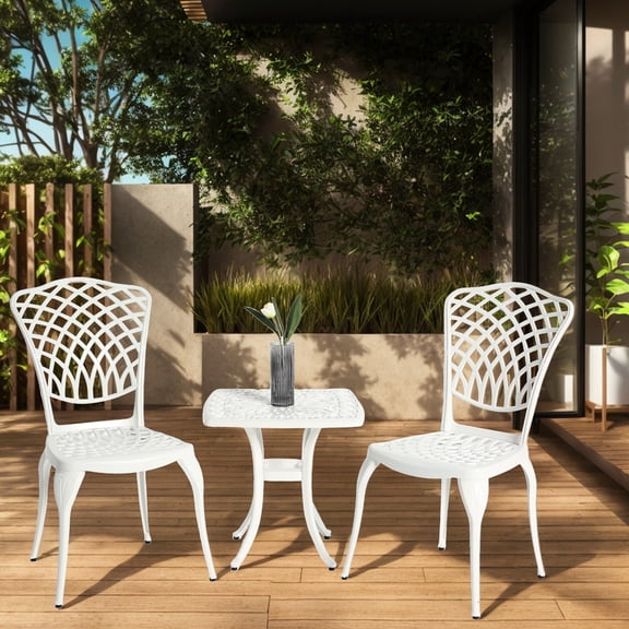 White Patio Furniture Set / Classical Style for Outdoor / Easy to Maintain and Durable