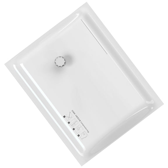 White Pattern Vacuum Compression Bag for Clothes & Bedding - Space Saving Travel Storage with Air Evacuation Port