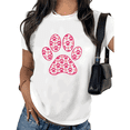 thumbnail image 1 of White Paw Print Dog Lover Print Tshirt Graphic Tees Shirts Pet Owner Casual Outfit Mothers Day Gift S 5XL Tops, 1 of 5