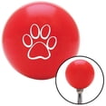 thumbnail image 1 of White Paw Print Outline Red Shift Knob with M16 x 1.5 Insert Shifter Auto Manual, 1 of 1